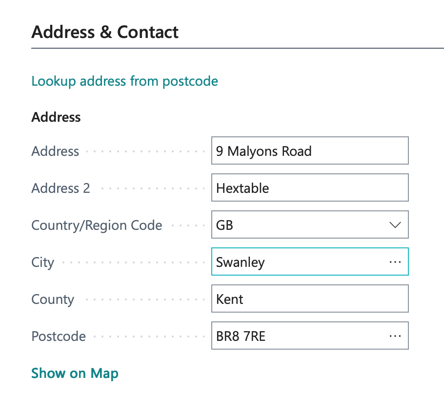 Postcode Lookup address selection-screenshot