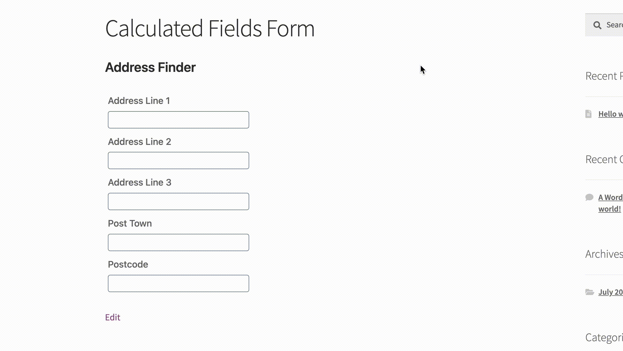 Activate Address Finder on your address collection forms-screenshot